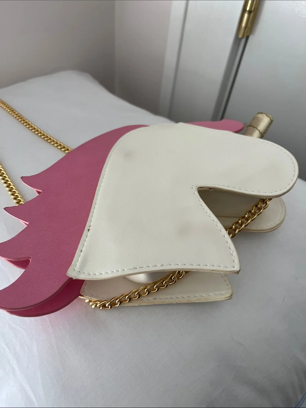 White & Pink Unicorn Crossbody Bag